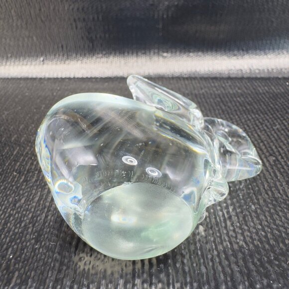 1980s Clear Bunny Rabbit Small Glass Figurine Decorative Vintage Figure Decor - Picture 7 of 11